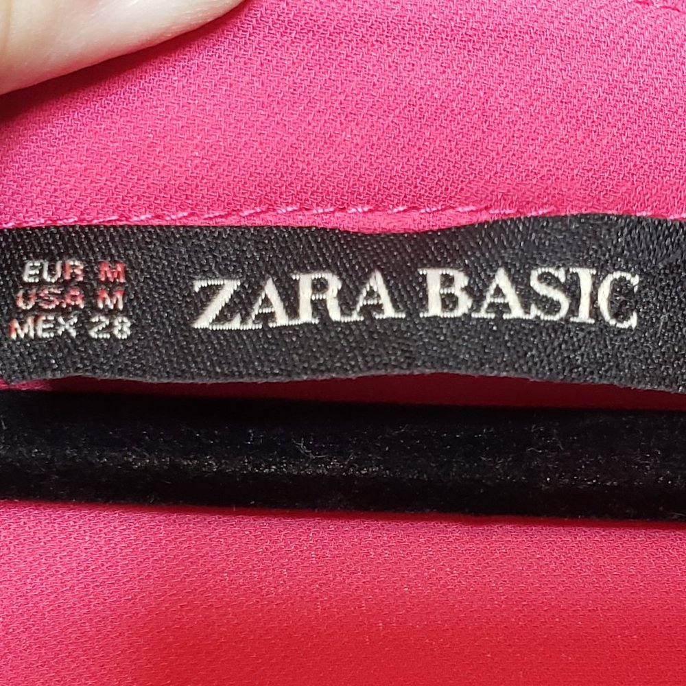 Zara Basic Pink Ruffle Sleeve Button Down Shirt - image 7